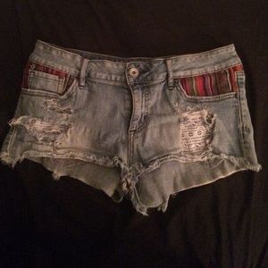Light washed distressed Guatemalan shorts