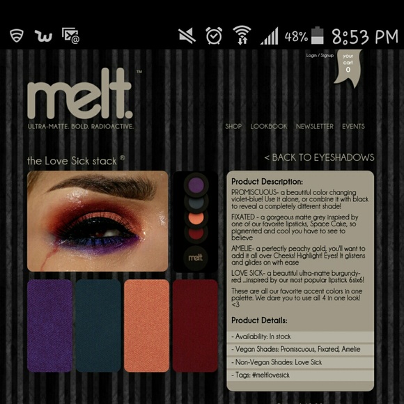 ISO : The lovesick stack by melt cosmetics - Picture 1 of 1
