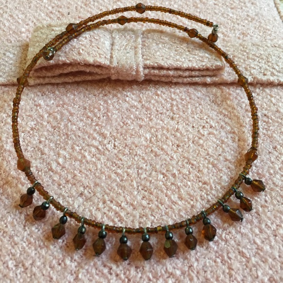 Brown beaded choker