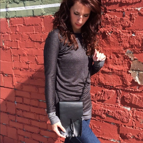 Black leather Crossbody purse