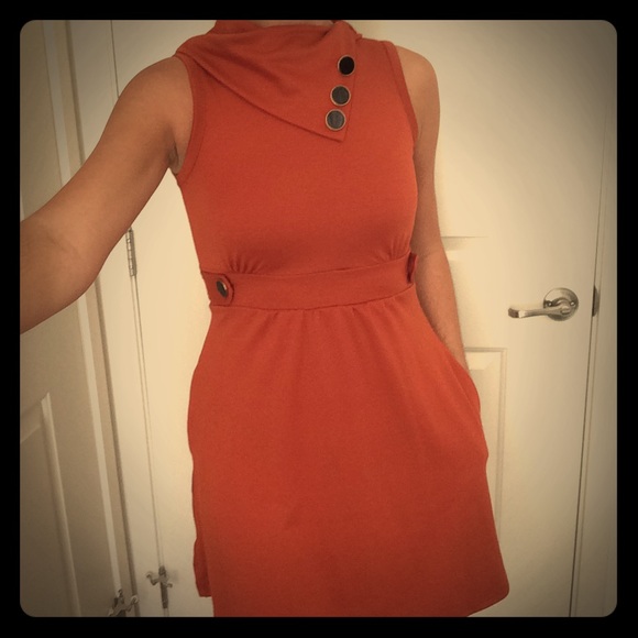 Burnt orange colored dress