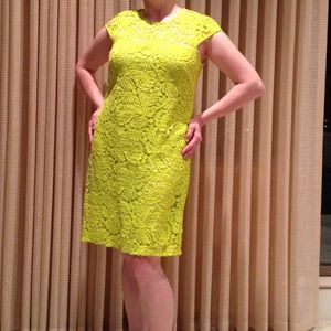 Lace Cotton Keyhole Cocktail Dress