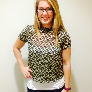 Zara geo floral print shirt