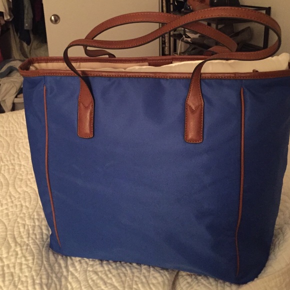 Navy And Brown Handbag