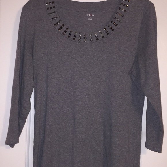 Grey long sleeve shirt with Embelishments - Picture 1 of 1