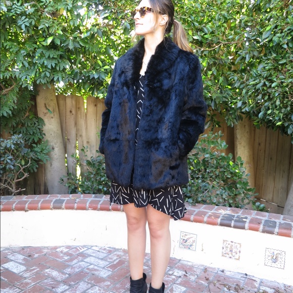 Vintage Black Fur Coat - Picture 1 of 4