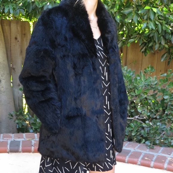 Vintage Black Fur Coat - Picture 3 of 4