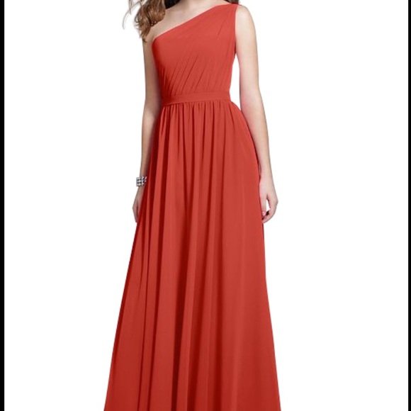 Persimmon color gown brunt orange -ish color