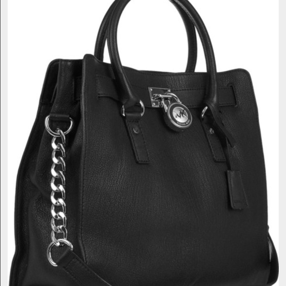 Black leather Michael Kors Hamilton bag