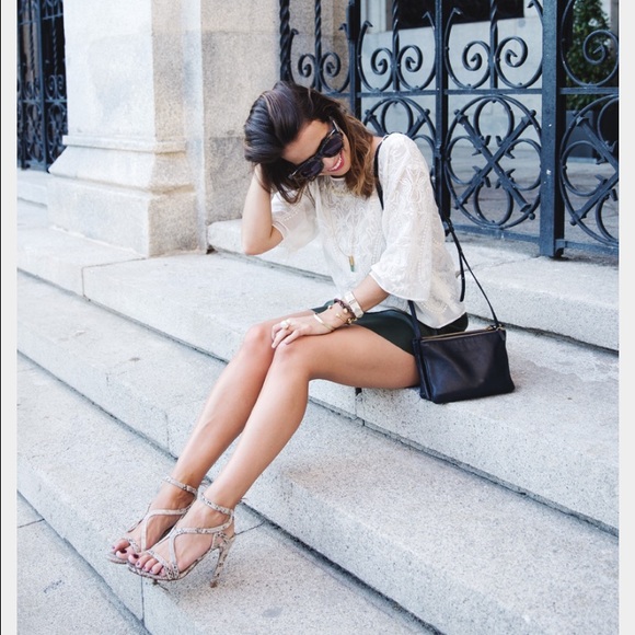 NWT Zara Gray Black Snakeskin Print Leather Lace Up High Heel Sandal Size 38 7.5 - Picture 3 of 3