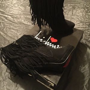 Luichiny Fringed Stilleto Booties