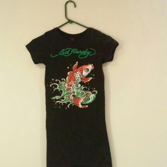 Ed Hardy Coy Fish Long and Lean T Shirt S - Picture 4 of 4