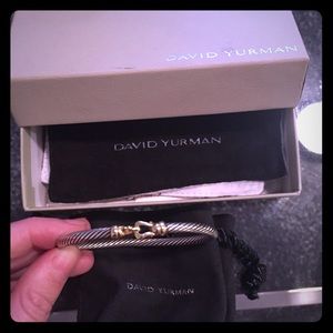 David Yurman Gold clasp silver bracelet