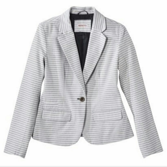 Gray and White Pinstripe Blazer