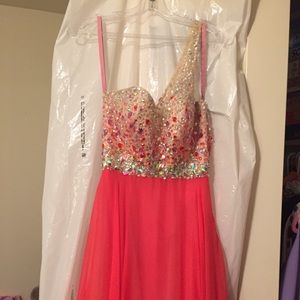 Blush prom dress from Lilla's bridal boutique