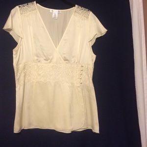 Cream satin blouse