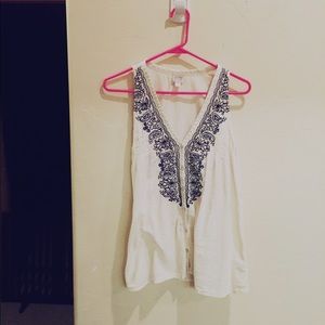 White Embroidered Top