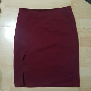 Burgundy Pencil Skirt