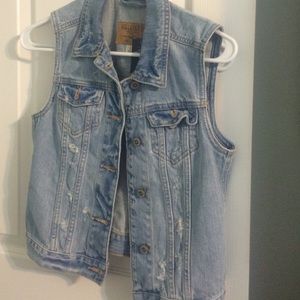 hollister denim Jean jacket vest NWT