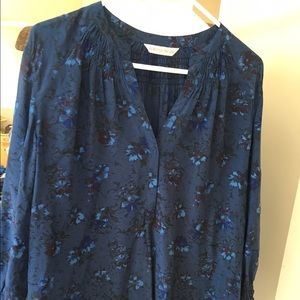Rebecca Taylor navy floral blouse size 4