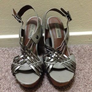 Steve Madden Grey & Brown Wedges Size 7