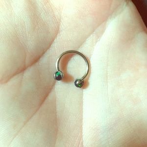 Black Opal Surgical Steel Septum Ring *PRICE FIRM*
