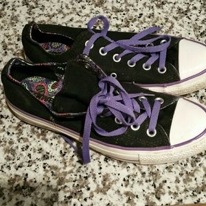 Converse womens purple paisley shoes.