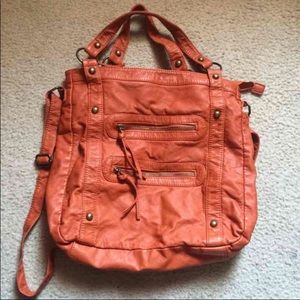 Faux Leather Messenger Bag