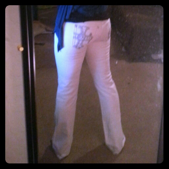 White used Miss Me Bootcut Jeans