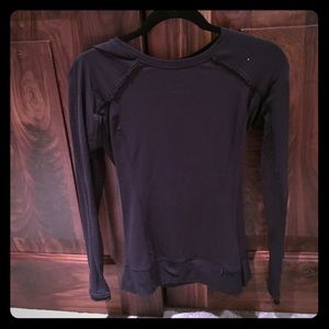 Black Lululemon lace and ruffled top