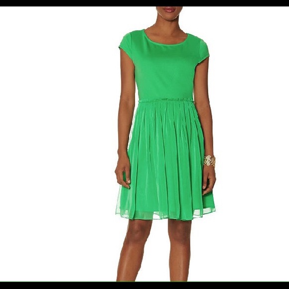 The Limited Emerald Green chiffon full skirt dress - Picture 1 of 2