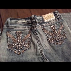 La Idol blue jeans size 7 bling bling