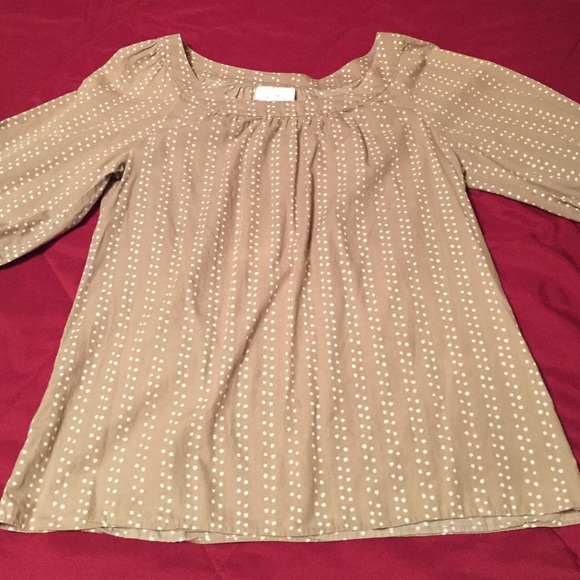 Ann Taylor Polka Dot Linen Shirt