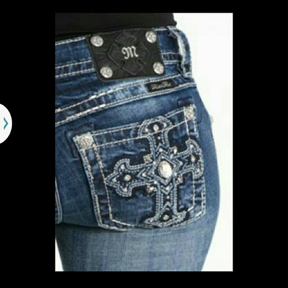 Miss Me Denim - SOLD -NEW - MISS ME 'Puffy Cross' Bootcuts -SZ 27