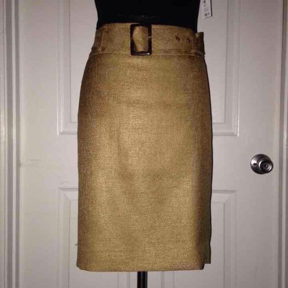 NWOT Limited Belted "burlap" Pencil Skirt CUTE!!! - Picture 3 of 3