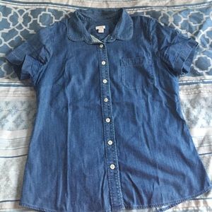 J Crew chambray short-sleeve button-down.