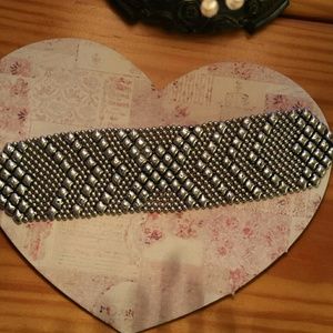 Mesh silver stud bracelet