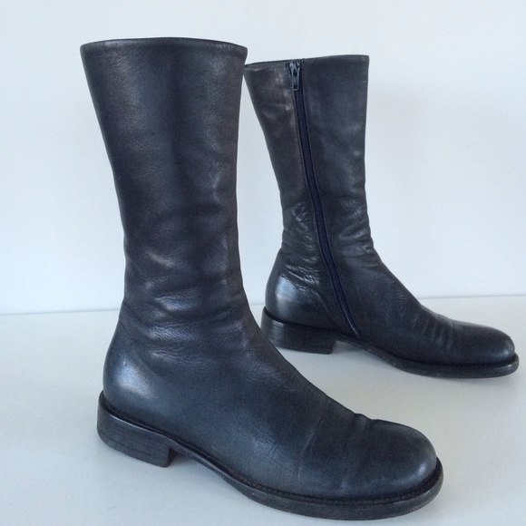 Jil Sander Shoes - Jil Sander dark gray flat leather boots