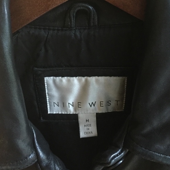 🕊 Super SALE Nine West Leather Trench Coat - Picture 3 of 4