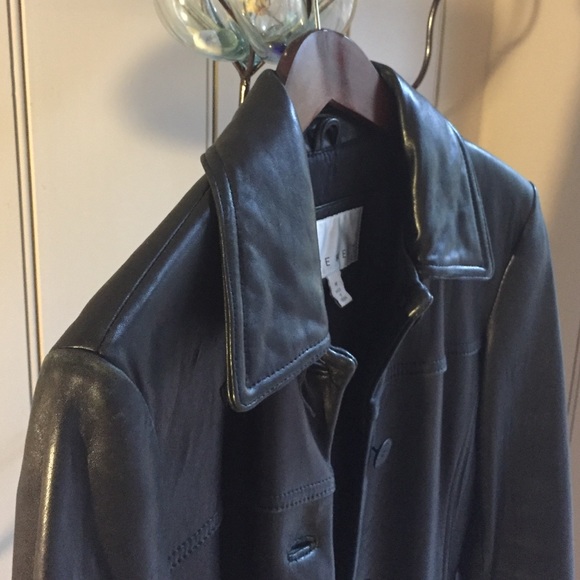 🕊 Super SALE Nine West Leather Trench Coat - Picture 4 of 4