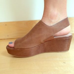 Stuart Weitzman Brown Offset Wedge
