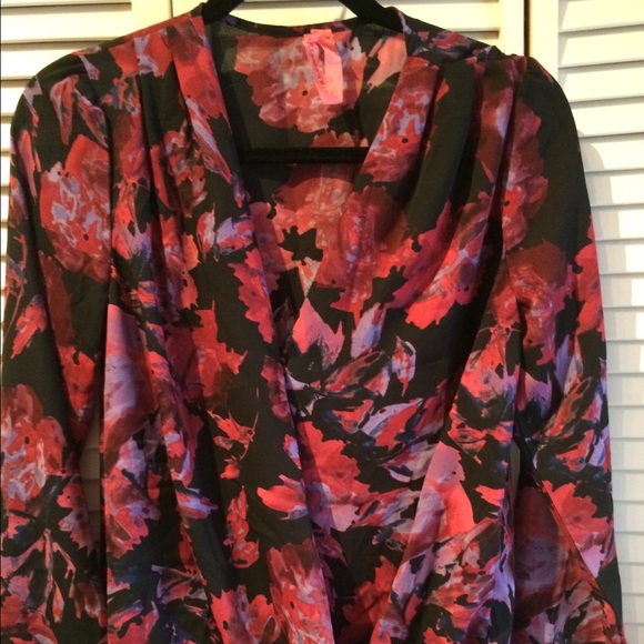Eight Sixty asymmetrical floral top