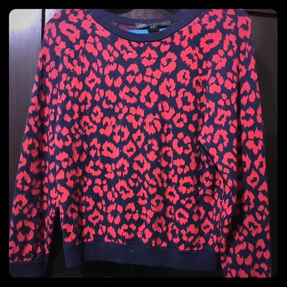 Marc by Marc Jacobs Navy/Red Leopard Print Sweater