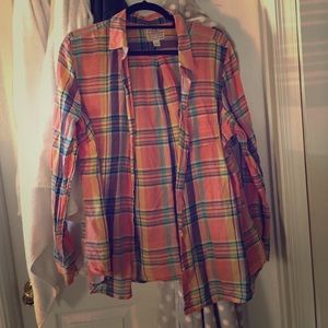 Plaid button down casual shirt
