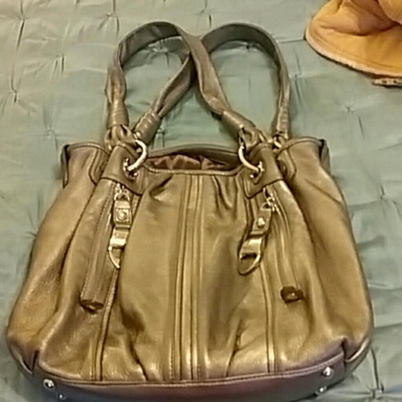 B Makowsky Handbags - B Makowsky Gunmetal Leather Purse