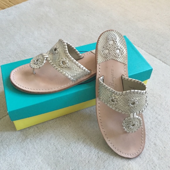 Jack Rogers Shoes - Jack Rogers Sardinia flat size 7.5 platinum snake