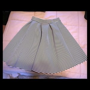 Black Structured A-Line skirt