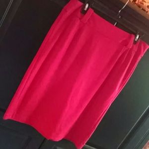 Red Pencil Skirt 25 inches long