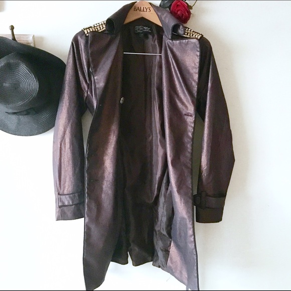 💎🎈GLAMOUR GIRL HP🎈💎METALLIC STUDDED TRENCHCOAT - Picture 3 of 4