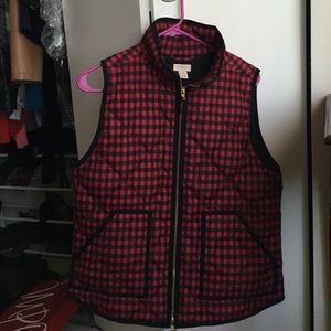 J. Crew Red Plaid Vest